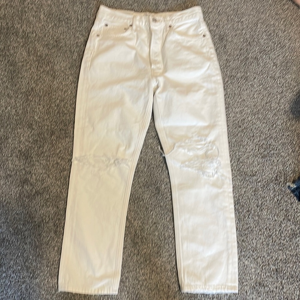 NWT AGOLDE Riley crop high rise in veil jeans size 27